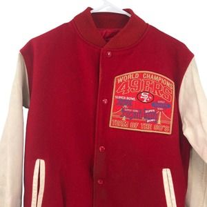 VTG Chalk Line San Francisco 49ers Team of the 80s Wool Varsity Jacket Sz Small